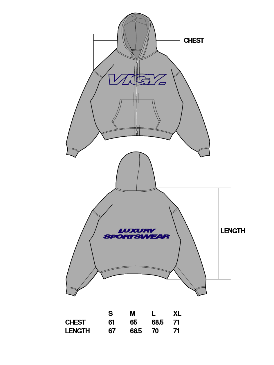 OUTLINE LOGO ZIP HOODIE
