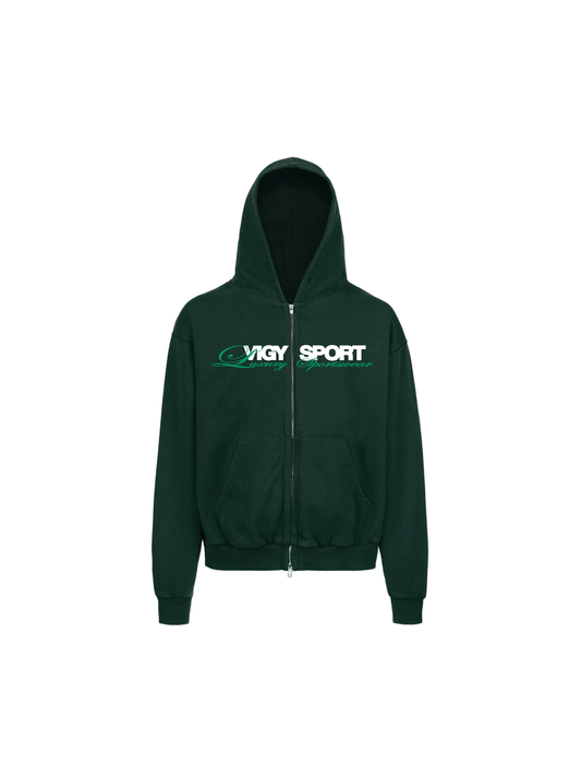 LUXURY SPORTSWEAR ZIPPED HOODIE